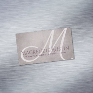 Cartão De Visitas Magnético Rosa Quartz Matte Monograma Rosa Dusty