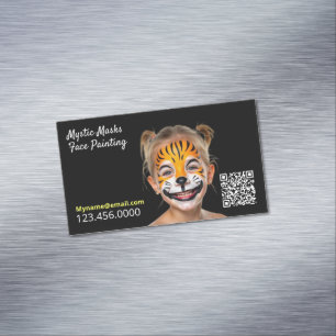 Cartão De Visitas Magnético Rosto de pintura QR