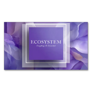 Cartão De Visitas Magnético Roxo Floral Abstrato minimalista moderno