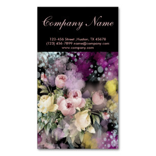 Cartão De Visitas Magnético rústica elegante vintage botânica chalkboard flora