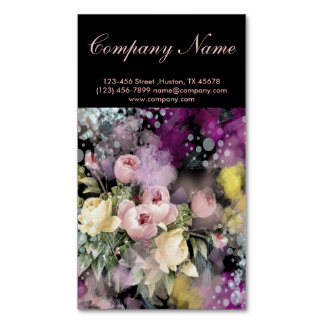 Cartão De Visitas Magnético rústica elegante vintage botânica chalkboard flora