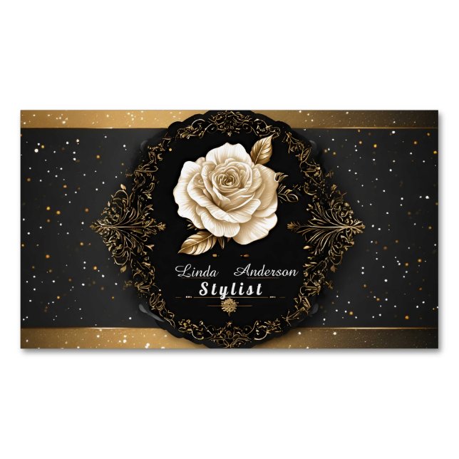 Cartão De Visitas Magnético Salão de beleza e assistência pessoal (Frente)