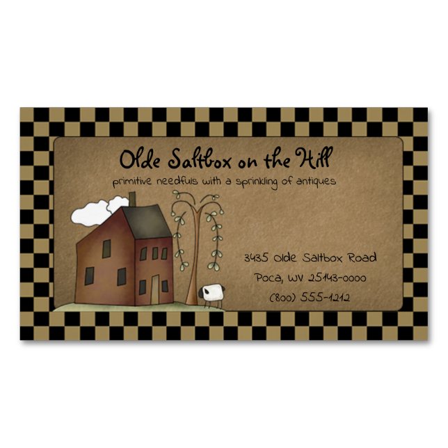 Cartão De Visitas Magnético Saltbox da Rússia primitiva em Kraft (Frente)