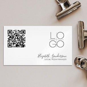 CARTÃO DE VISITAS MAGNÉTICO SCRIPT MÍNIMO ELEGANTE CÓDIGO QR MAGNET