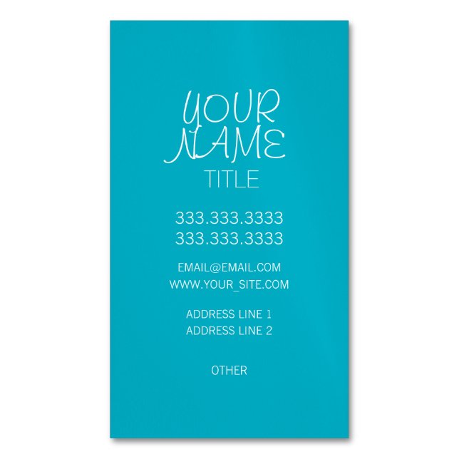 Cartão De Visitas Magnético Scuba Blue Freehand Simples (Frente Vertical)