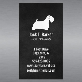 Cartão De Visitas Magnético Sealyham Terrier Dog Silhouette Vertical