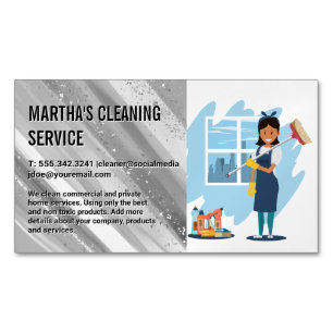 Cartão De Visitas Magnético Senhora de limpeza   Maid