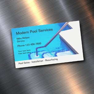 Cartão De Visitas Magnético Serviço da piscina moderno