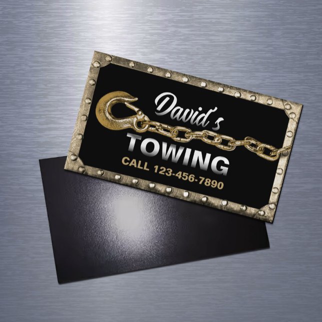 Cartão De Visitas Magnético Serviço de Aterro de Caminhão de Acionamento Doura (Criador carregado)