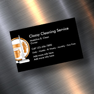 Cartão De Visitas Magnético Serviço de Limpeza Classy