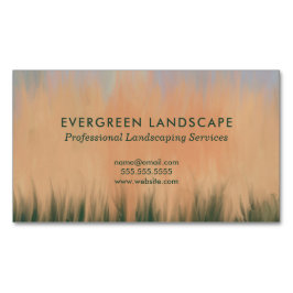 Cartão De Visitas Magnético Serviço de Paisagem Profissional Verde Azul