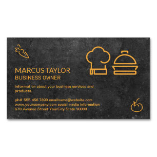 Cartão De Visitas Magnético Serviço de restauração Indústria Comida Chef
