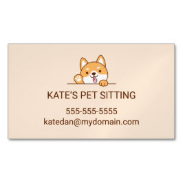 Cartão De Visitas Magnético Serviço de Sessão de Cachorro Chiba Inu Corgi