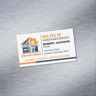 Cartão De Visitas Magnético Serviço Handyman