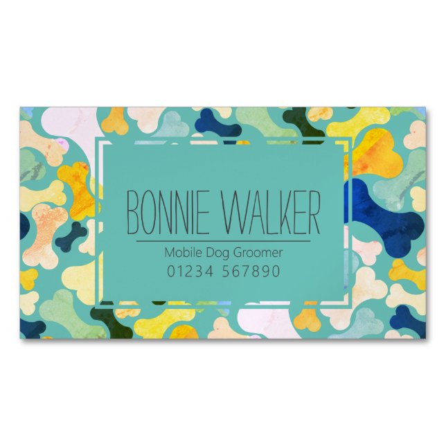 Cartão De Visitas Magnético serviços de animais de estimação para cães (Frente)