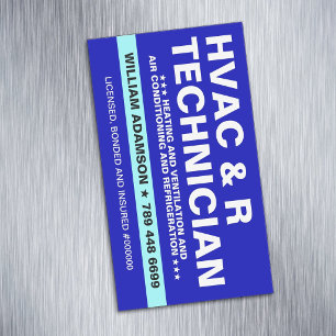 Cartão De Visitas Magnético Serviços de HVAC e Refrigeração Técnico