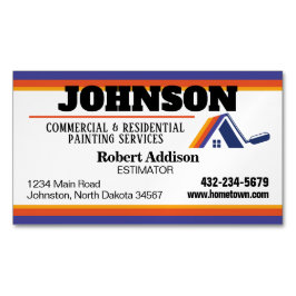 Cartão De Visitas Magnético Serviços de pintura comerciais e residenciais