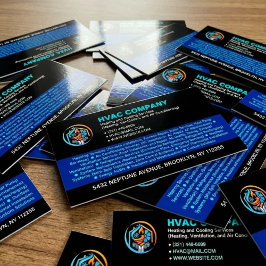Cartão De Visitas Magnético Serviços Modernos de HVAC, Logotipo da Empresa Neg
