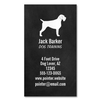 Cartão De Visitas Magnético Silhouette Pointer Dog, Alemão, Cabeado