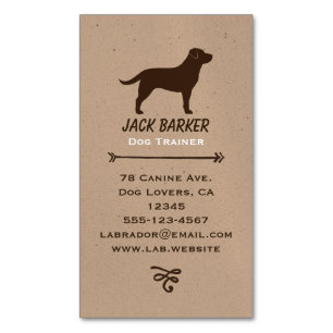 Cartão De Visitas Magnético Silhueta de Labrador Retriever Chocolate