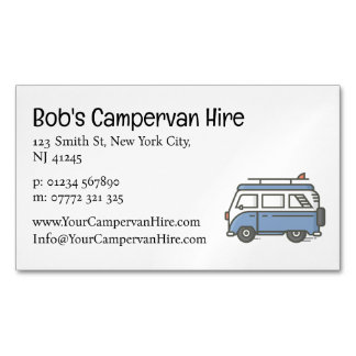 Cartão De Visitas Magnético Simple Cute Campervan Hire Business Card