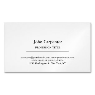 Cartão De Visitas Magnético Simples e elegante minimalista