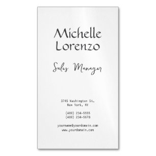 Cartão De Visitas Magnético Simples e profissional preto e branco