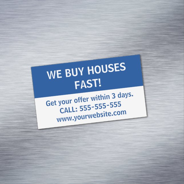Cartão De Visitas Magnético Simples Marketing Imobiliário Que Comprar Casas (Posição Original)