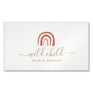 Cartão De Visitas Magnético Simples Script Moderno Trendy Abstrato Rainbow