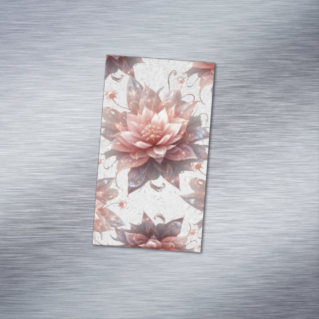 Cartão De Visitas Magnético Soft Pastel Floral Business Card Magnet – Elegant  (Posição Original)