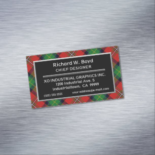 Cartão De Visitas Magnético Sotaque escocês Clan Boyd Tartan