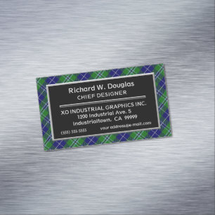 Cartão De Visitas Magnético Sotaque escocês Clan Douglas Tartan