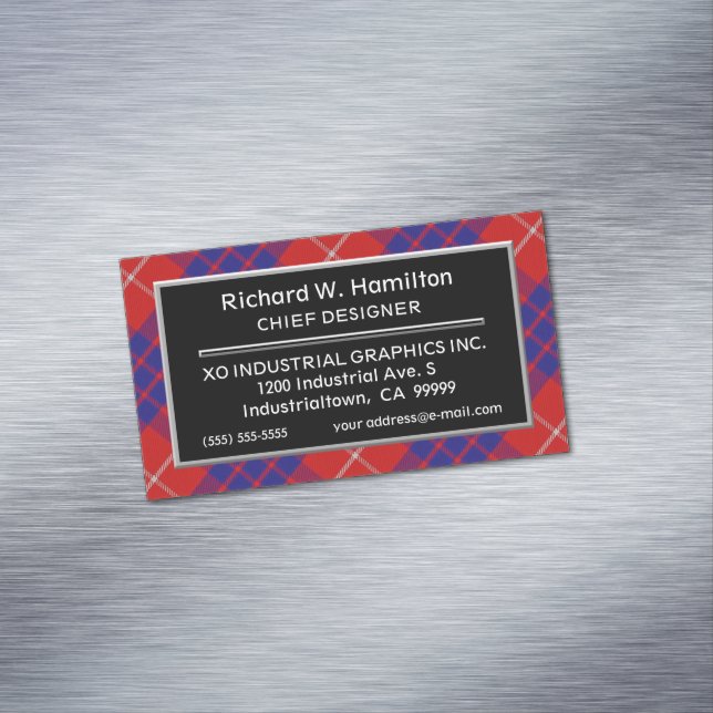 Cartão De Visitas Magnético Sotaque escocês Clan Hamilton Tartan (Posição Original)