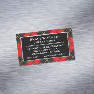 Cartão De Visitas Magnético Sotaque escocês Clan Wallace Tartan