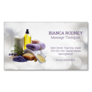 Cartão De Visitas Magnético Spa Scent   Bath Salts   Óleo