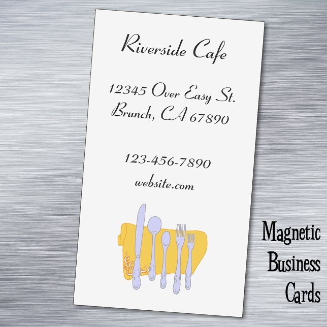 Cartão De Visitas Magnético Talheres de restaurante Cartão magnético personali (Restaurant Small Business Fridge custom magnetic business card)