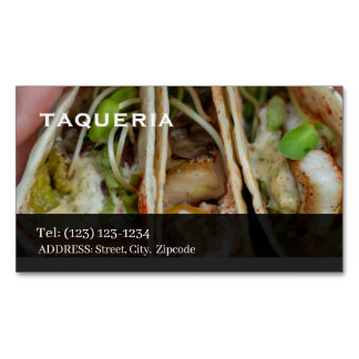Cartão De Visitas Magnético taqueria services editable   business card