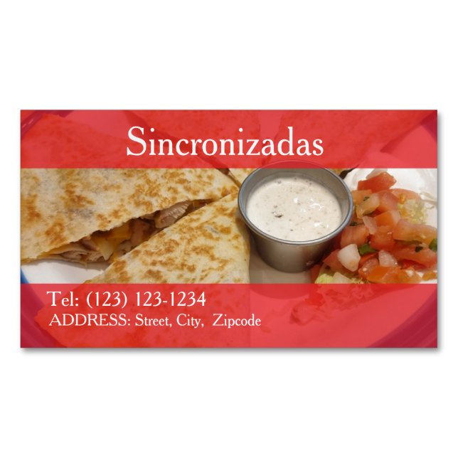 Cartão De Visitas Magnético taqueria services editable   business card (Frente)