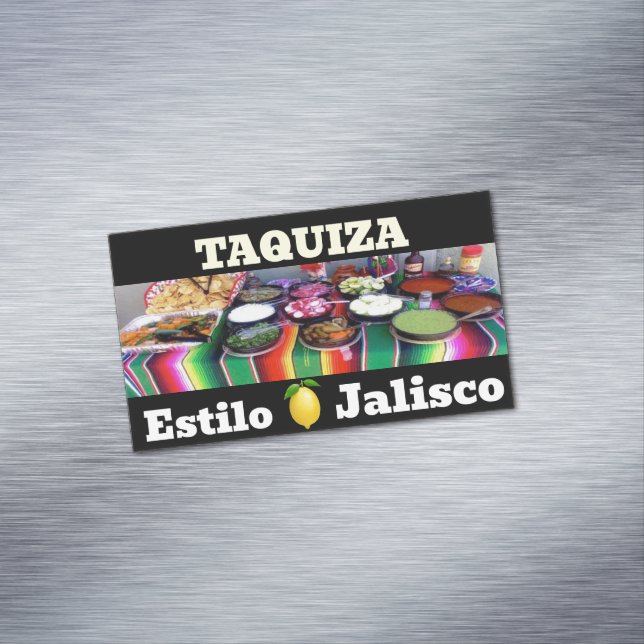 Cartão De Visitas Magnético taquiza estilo jalisco (Posição Original)