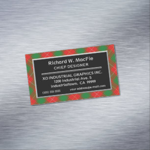Cartão De Visitas Magnético Tartan escocês de MacFie do clã do acento