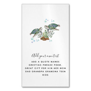 Cartão De Visitas Magnético TARTARTARUGAS MARÍTIMAS Personalizadas