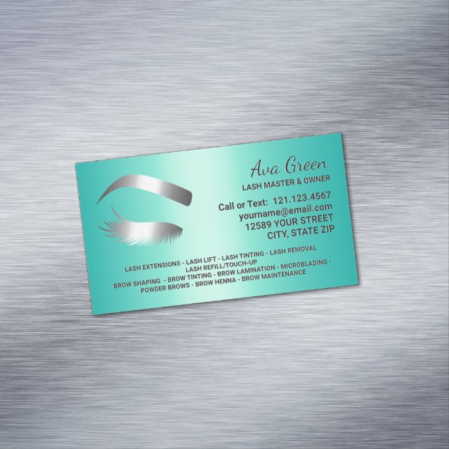 Cartão De Visitas Magnético Técnico Lash & Brow (Posição Original)