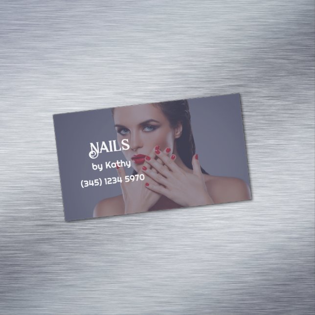 Cartão De Visitas Magnético Técnico Personalizado de Nail Fotográfica (Posição Original)