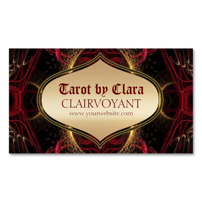 Cartão De Visitas Magnético Templo de Deusa Vermelha Tarot (Frente)