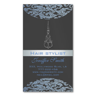 Cartão De Visitas Magnético Tesoura profissional elegante moderna de damascos 