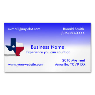 Cartão De Visitas Magnético Texas