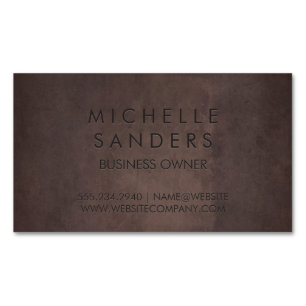 Cartão De Visitas Magnético Textura castanha  Contexto simples