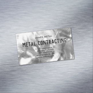 Cartão De Visitas Magnético Textura de Metal Escovado Foto