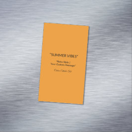 Cartão De Visitas Magnético Textura Laranja Retro – Arte de Vibrações de Verão