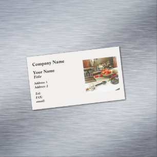 Cartão De Visitas Magnético Tigela de Tomates no Balcão